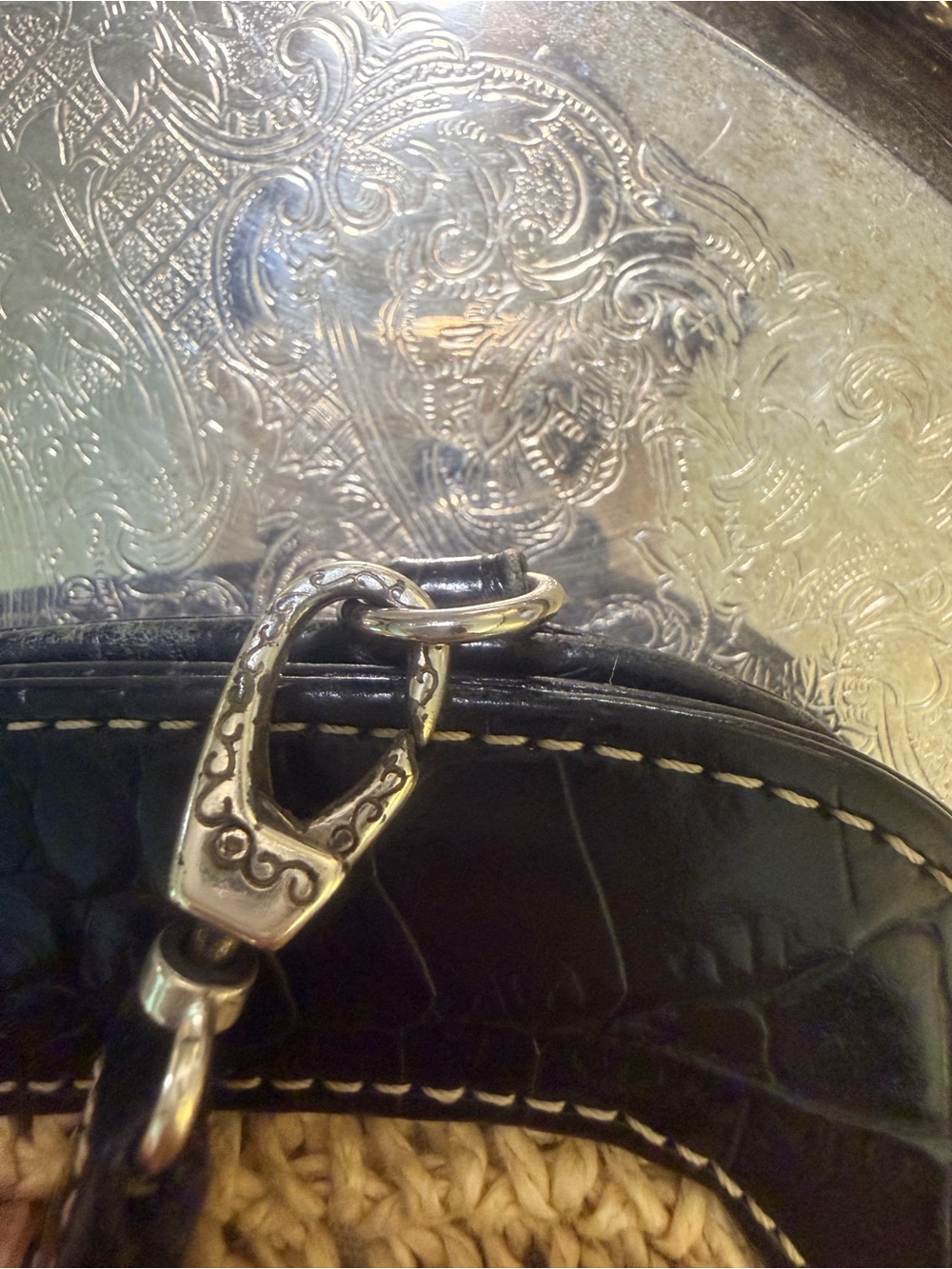 Brighton Crochet Purse with detachable leather strap and Brighton Shopping Sack - Picture 10 of 11